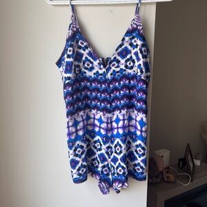 💜3 for $15💜 Forever 21 Purple and Blue Patterned Romper Small